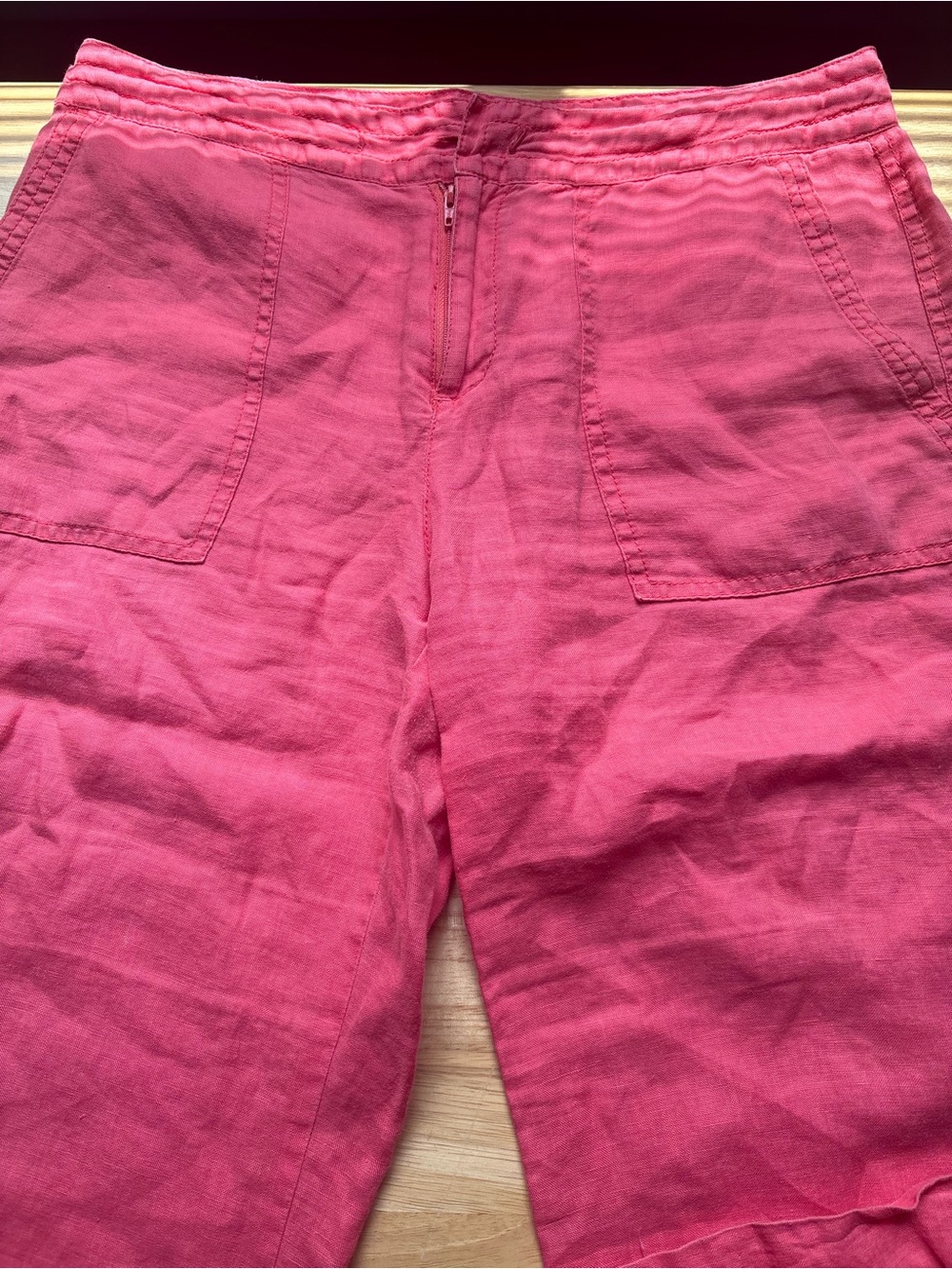 Bright Pink Linen Blend pants